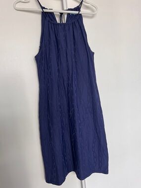 J. McLaughlin Navy Textured Halter Top